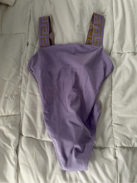 Versace Other - Versace Lavender Swimsuit with Gold-Trim Detail